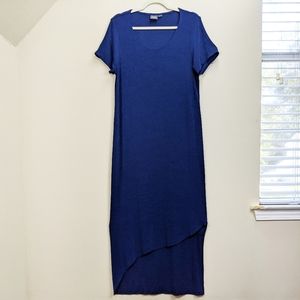 Chicos Travelers Size 1 Med Maxi Dress Blue Slinky